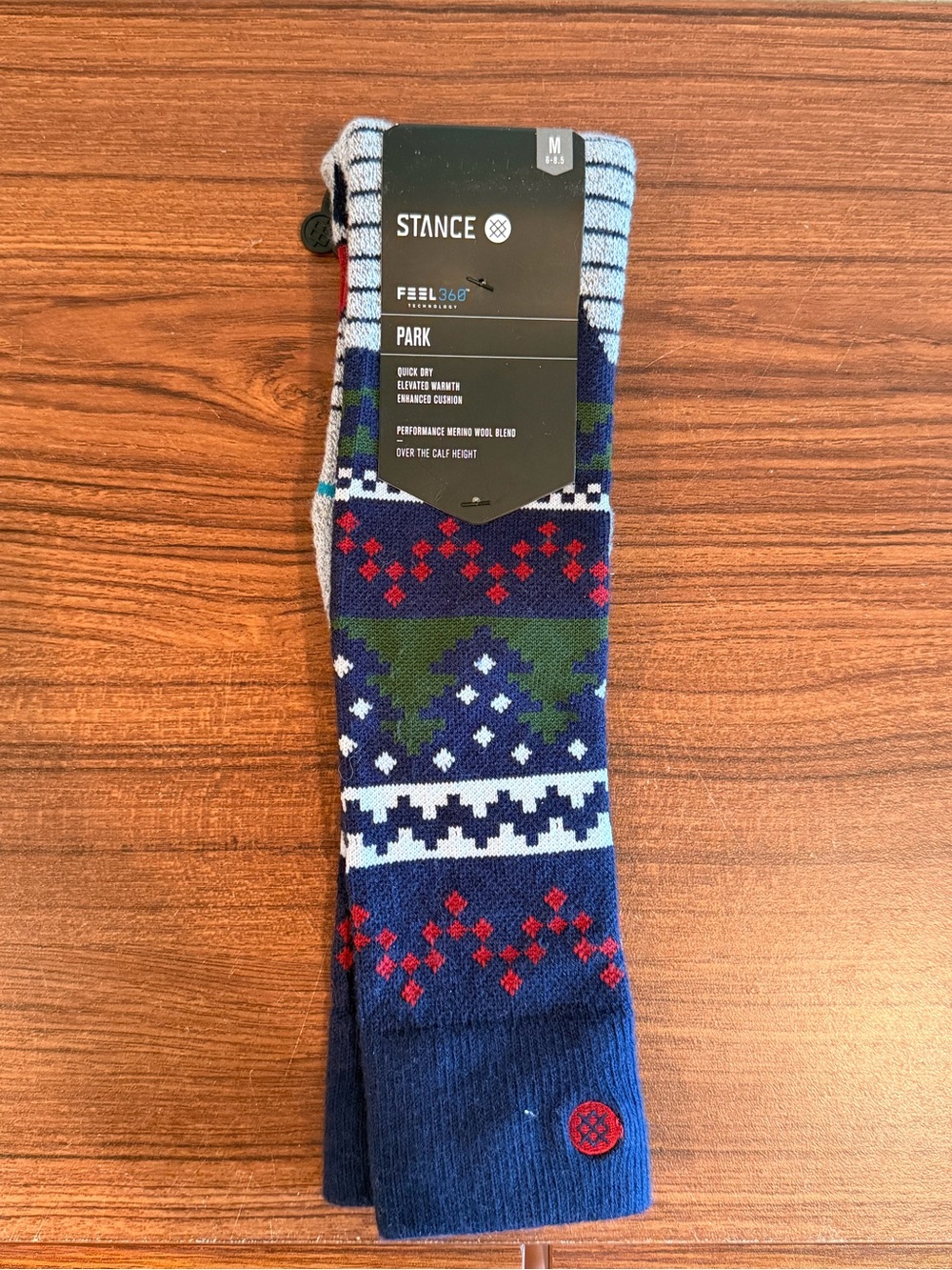 Stance Park Crew Socks - Navy, Green, Red, White
